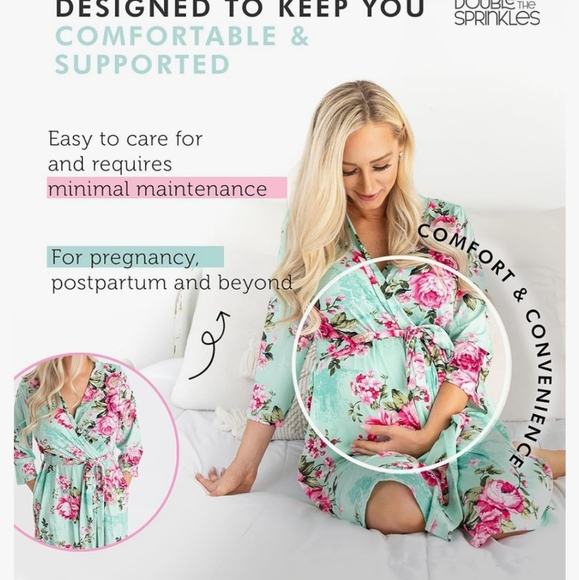 Maternity Robe buttery soft pass knee length size medium new with tags t… - Picture 2 of 3